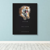 Succes Stijlvolle Motivatie Quote Abstracte Tijger Canvas Afdruk (Insitu (Houten vloer))