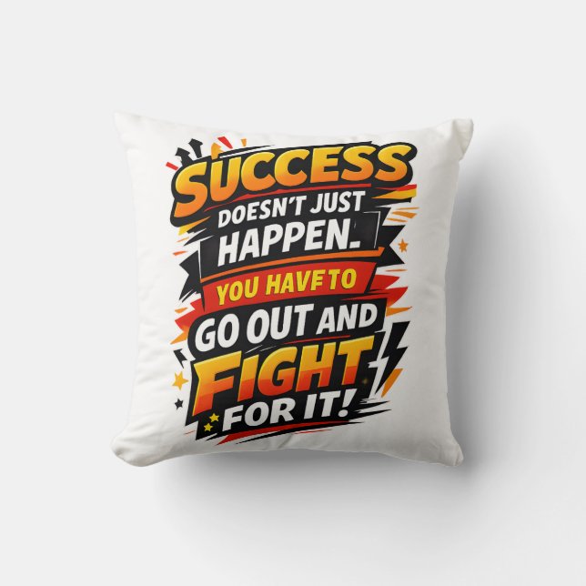 Succes Strijder Citaat Kussen (Voorkant)