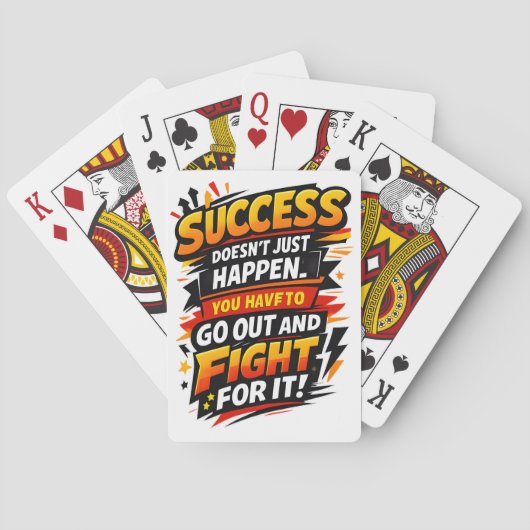 Succes Strijder Citaat Pokerkaarten (Achterkant)
