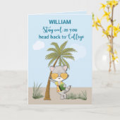 Succes Terug naar College Custom Name Funny Kaart (Gele Bloem)