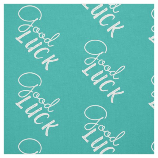 Succes Turquoise Script Typografie Positief Stof (Swatch)