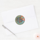 Succes Vis Symbool met Botanische Handwerk Ronde Sticker (Envelop)