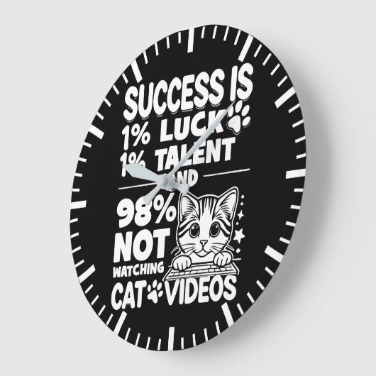 Succes vs Cat Video's - Grappig Schattige Motivati Grote Klok (Hoek)