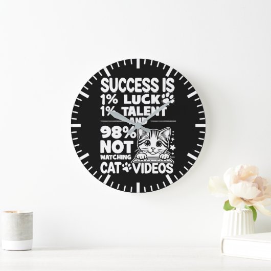 Succes vs Cat Video's - Grappig Schattige Motivati Grote Klok (Huis)