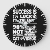 Succes vs Cat Video's - Grappig Schattige Motivati Grote Klok (Voorkant)