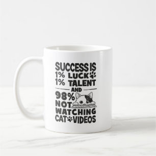 Succes vs Cat Video's - Grappig Schattige Motivati Koffiemok