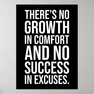 Succes vs Comfort - Hustle Grind Motivatie Poster