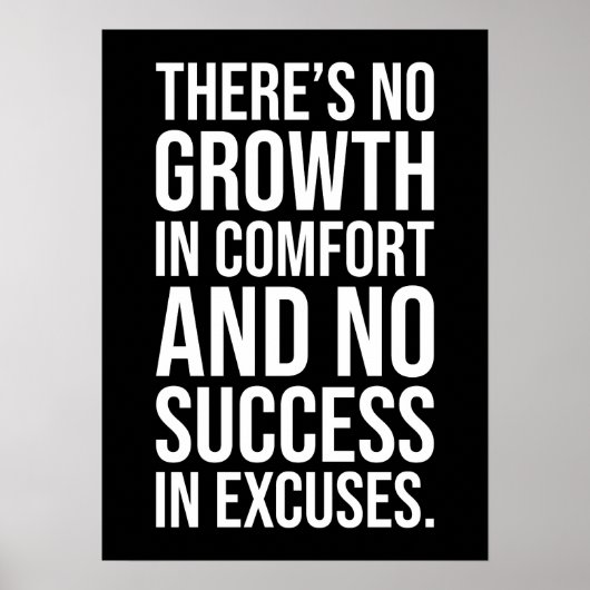 Succes vs Comfort - Hustle Grind Motivatie Poster (Voorkant)