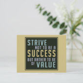 Succes & waarde Motivatie briefkaart (Staand voorkant)