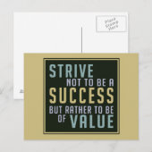 Succes & waarde Motivatie briefkaart (Voorkant / Achterkant)