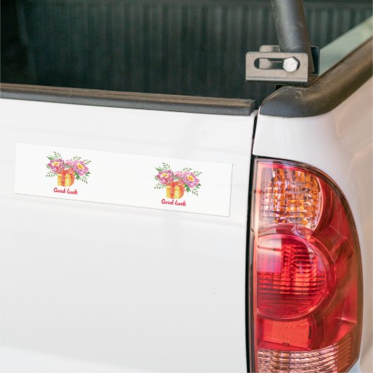 Succes Waterverf peonies Cute Bumpersticker (Op Truck)
