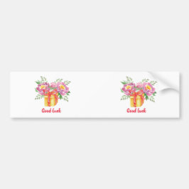 Succes Waterverf peonies Cute Bumpersticker