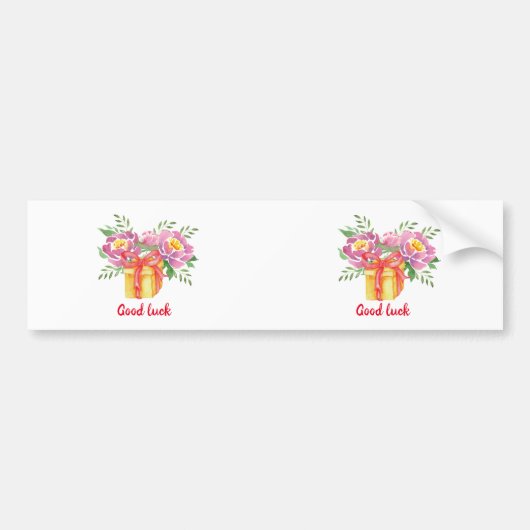 Succes Waterverf peonies Cute Bumpersticker (Voorkant)