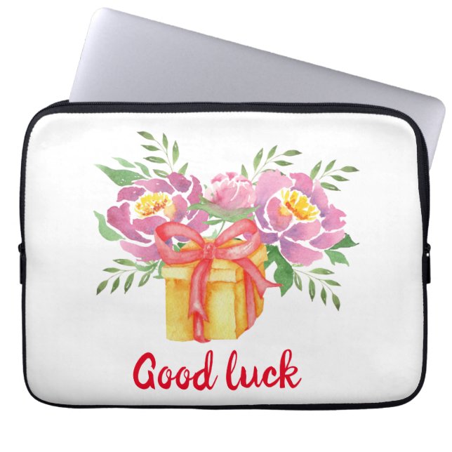 Succes Waterverf peonies Cute Laptop Sleeve (Voorkant)