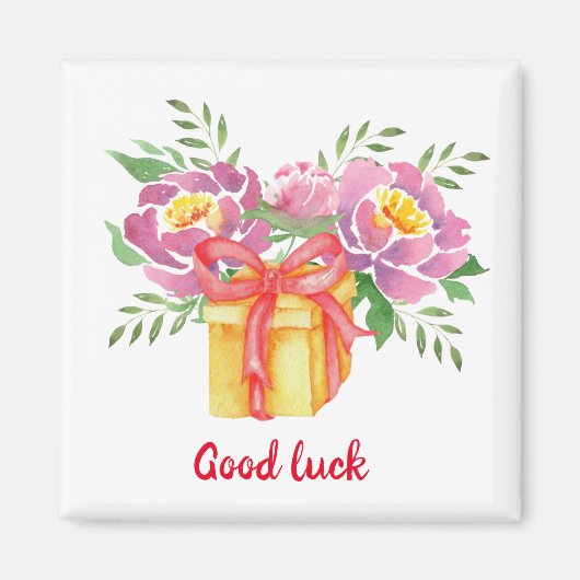 Succes Waterverf peonies Cute Magneet (Voorkant)