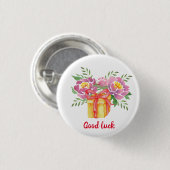 Succes Waterverf peonies Cute Ronde Button 3,2 Cm (Voorkant /achterkant)