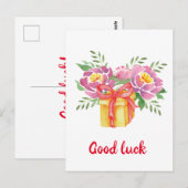 Succes Waterverf pioenrozen Cute   Briefkaart (Voorkant / Achterkant)