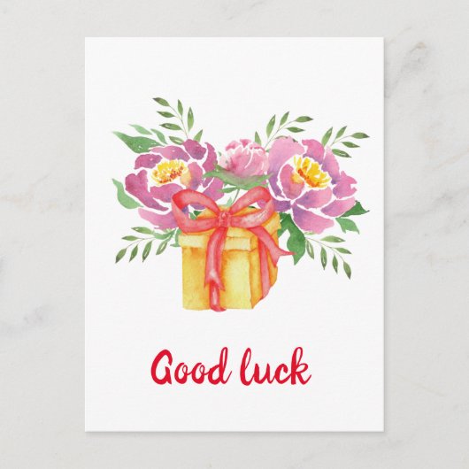 Succes Waterverf pioenrozen Cute   Briefkaart (Voorkant)