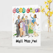 "Succes, we zullen je missen!" Kaart (Gele Bloem)