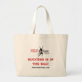Succes zit in de tas. grote tote bag (Voorkant)