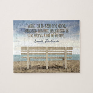 "Succes zonder geluk" Inspirerend Quote Legpuzzel