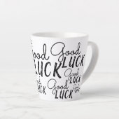Succes Zwart Wit Typografie Lucky Latte Mok (Rechterhoek)