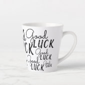 Succes Zwart Wit Typografie Lucky Latte Mok (Rechts)