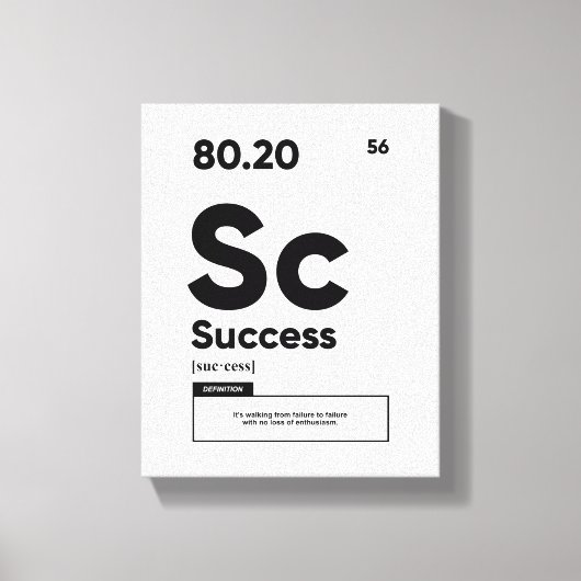 Succesdefinitie | Motivatie Quote Wall Art Canvas Afdruk (Voorkant)
