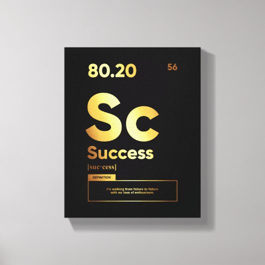 Succesdefinitie | Motivatie Quote Wall Art Canvas Afdruk (Voorkant)