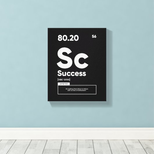 Succesdefinitie | Motivatie Quote Wall Art Canvas Afdruk (Insitu (Houten vloer))