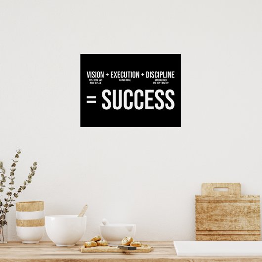 Succesformule - Gym, Hustle, ondernemer Poster (Keuken)