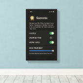 Succesinstellingen: Optimaliseer je leven Canvas Afdruk (Insitu (Houten vloer))