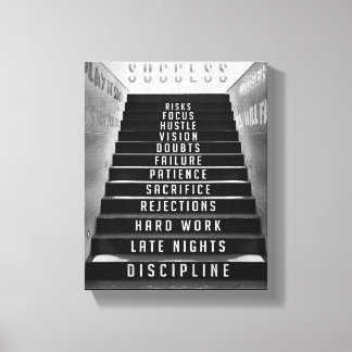 Succesladder, cadeau voor doorzetters, motivatie canvas afdruk