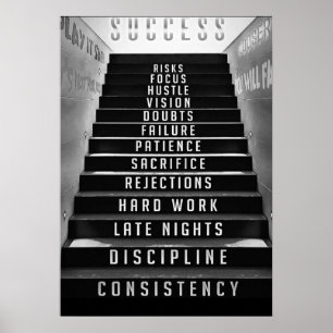 Succesladder, ondernemers, harde werkers poster