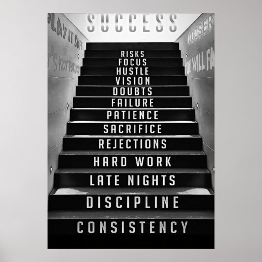 Succesladder, ondernemers, harde werkers poster (Voorkant)