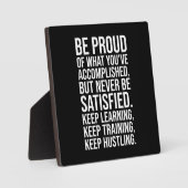 Succesmotivatie - wees trots maar nooit tevreden fotoplaat (Voorkant)