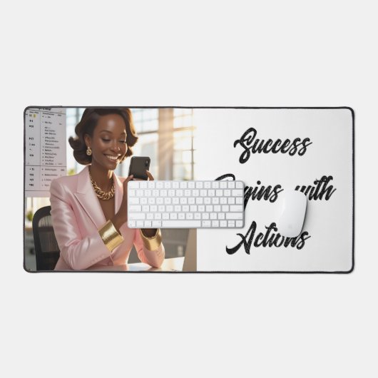 Success Begins with Actions... Deskmat Bureaumat (Keyboard & Muis)