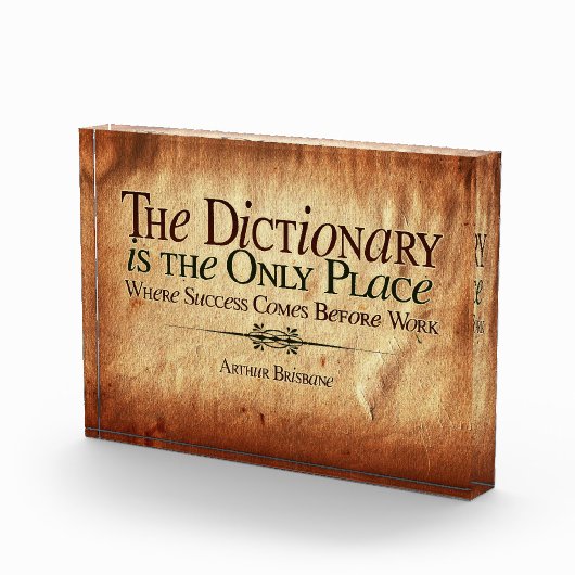 Success Comes Before Work Photo Block Fotoblokken (Rechts)