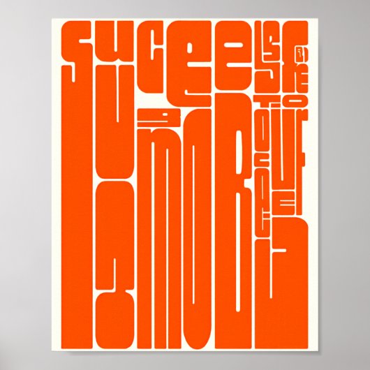 Success & Courage Inspirational Poster – Bold Retr (Voorkant)