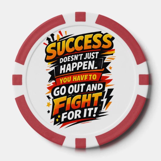 Success Fighter Quote Poker Chips (Voorkant)