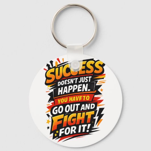 Success Fighter Quote Sleutelhanger (Voorkant)