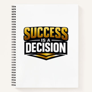 Success Gold Lettertype op Zwart Notitieboek