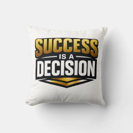 Success Gold Typography on Black Kussen