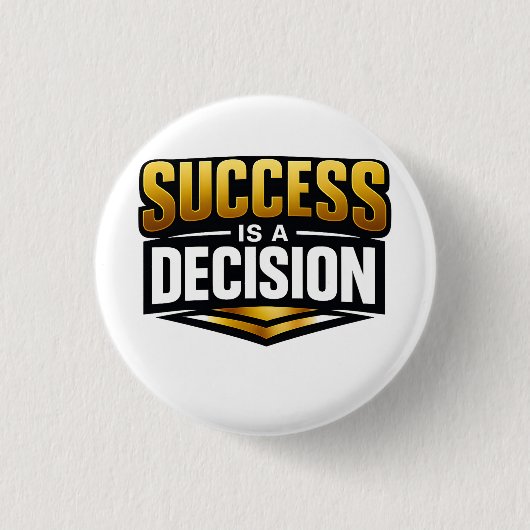 Success Gold Typography on Black Ronde Button 3,2 Cm (Voorkant)