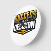 Success Gold Typography on Black Ronde Klok (Hoek)