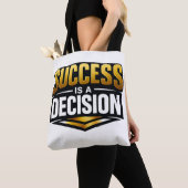 Success Gold Typography on Black Tote Bag (Dichtbij)