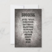 Success Hard Work Discipline Bedankkaart (Voorkant)