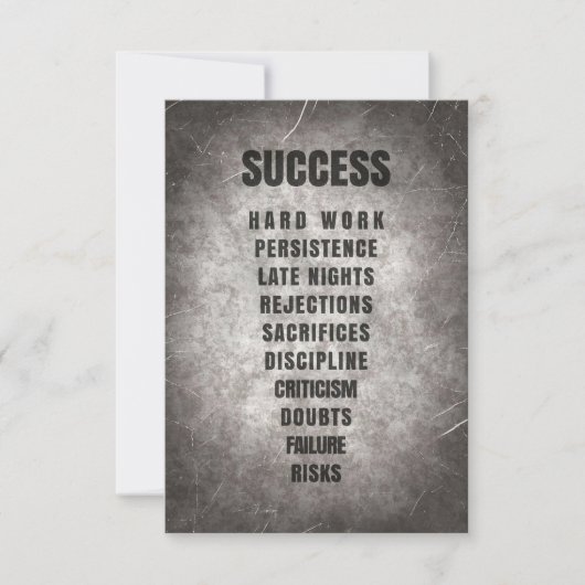 Success Hard Work Discipline Bedankkaart (Voorkant)