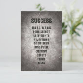 Success Hard Work Discipline Bedankkaart (Staand voorkant)