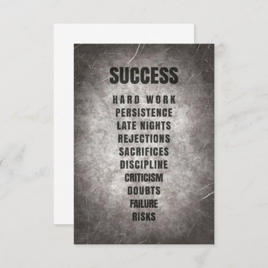 Success Hard Work Discipline Bedankkaart (Voorkant / Achterkant)